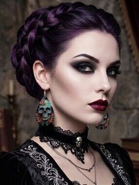Gorgeous Blue Skull with Flower Print Teardrop Dangle Earrings Gothic Faux Leath
